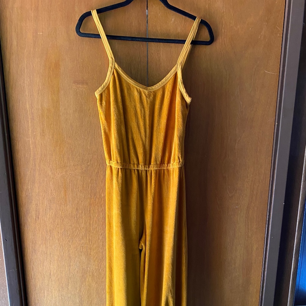 EUC Suzie Kondi Giorgi Velour Buckthorn tank jumpsuit size xs - Picture 4 of 5